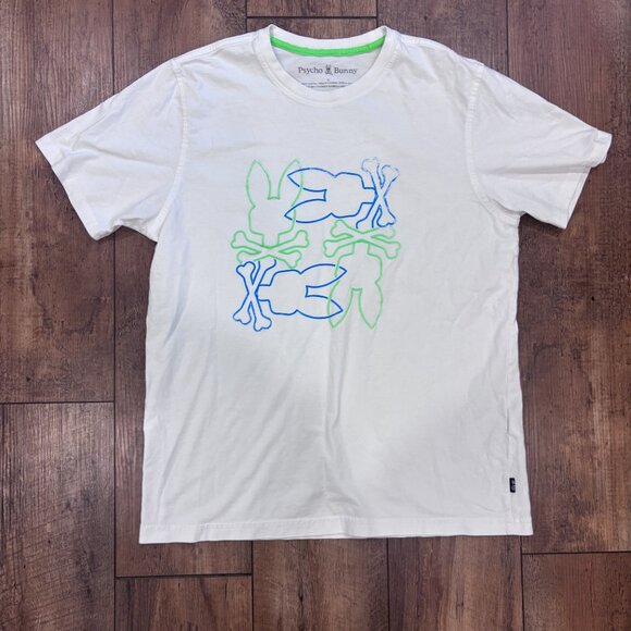 Psycho Bunny Rodman T-Shirt Men's Graphic Print Short Sleeve Size 5 Large White - Picture 2 of 11